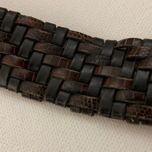 Brighton Unisex two tone Brown and alligators Woven Leather Belt 38